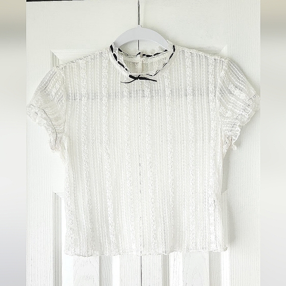 White Mesh Top - Picture 4 of 5